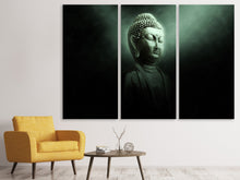 Laden Sie das Bild in den Galerie-Viewer, Leinwandbild 3-teilig Buddha im mystischen Licht