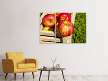 Laden Sie das Bild in den Galerie-Viewer, Leinwandbild 3-teilig Kiste mit Äpfeln