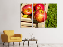 Laden Sie das Bild in den Galerie-Viewer, Leinwandbild 3-teilig Kiste mit Äpfeln