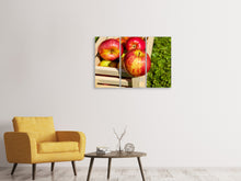 Laden Sie das Bild in den Galerie-Viewer, Leinwandbild 3-teilig Kiste mit Äpfeln