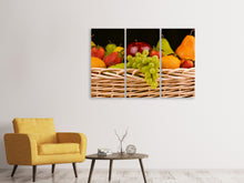 Laden Sie das Bild in den Galerie-Viewer, Leinwandbild 3-teilig XL Obstkorb