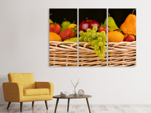 Laden Sie das Bild in den Galerie-Viewer, Leinwandbild 3-teilig XL Obstkorb