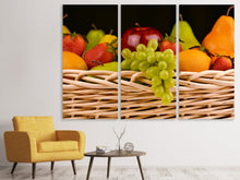 Laden Sie das Bild in den Galerie-Viewer, Leinwandbild 3-teilig XL Obstkorb