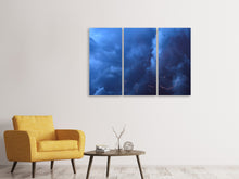 Laden Sie das Bild in den Galerie-Viewer, Leinwandbild 3-teilig Wildes Gewitter
