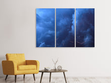 Laden Sie das Bild in den Galerie-Viewer, Leinwandbild 3-teilig Wildes Gewitter