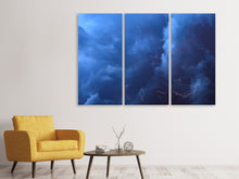 Laden Sie das Bild in den Galerie-Viewer, Leinwandbild 3-teilig Wildes Gewitter