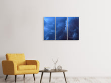 Laden Sie das Bild in den Galerie-Viewer, Leinwandbild 3-teilig Wildes Gewitter