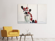 Laden Sie das Bild in den Galerie-Viewer, Leinwandbild 3-teilig Joghurt mit Beeren