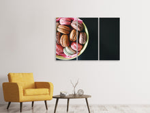 Laden Sie das Bild in den Galerie-Viewer, Leinwandbild 3-teilig Eine Schale Makronen