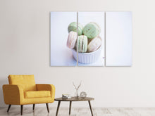 Laden Sie das Bild in den Galerie-Viewer, Leinwandbild 3-teilig Makronen in pastell