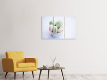 Laden Sie das Bild in den Galerie-Viewer, Leinwandbild 3-teilig Makronen in pastell