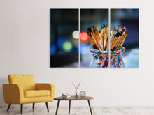 Laden Sie das Bild in den Galerie-Viewer, Leinwandbild 3-teilig Viele Pinsel