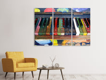 Laden Sie das Bild in den Galerie-Viewer, Leinwandbild 3-teilig Buntes Klavier