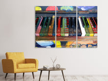 Laden Sie das Bild in den Galerie-Viewer, Leinwandbild 3-teilig Buntes Klavier