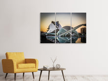 Laden Sie das Bild in den Galerie-Viewer, Leinwandbild 3-teilig Futuristische Architektur
