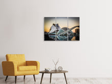 Laden Sie das Bild in den Galerie-Viewer, Leinwandbild 3-teilig Futuristische Architektur