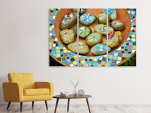 Laden Sie das Bild in den Galerie-Viewer, Leinwandbild 3-teilig Bemalte Steine