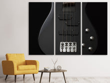 Laden Sie das Bild in den Galerie-Viewer, Leinwandbild 3-teilig Gitarre ganz in schwarz