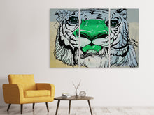 Laden Sie das Bild in den Galerie-Viewer, Leinwandbild 3-teilig Graffiti Tiger