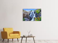 Laden Sie das Bild in den Galerie-Viewer, Leinwandbild 3-teilig Bewegender Wasserfall