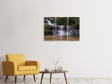 Laden Sie das Bild in den Galerie-Viewer, Leinwandbild 3-teilig Am Ende des Wasserfalls