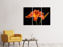 Laden Sie das Bild in den Galerie-Viewer, Leinwandbild 3-teilig Eine Lilien Blüte in orange