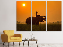 Laden Sie das Bild in den Galerie-Viewer, Leinwandbild 3-teilig Der heilige Elefant