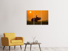 Laden Sie das Bild in den Galerie-Viewer, Leinwandbild 3-teilig Der heilige Elefant
