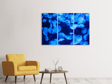 Laden Sie das Bild in den Galerie-Viewer, Leinwandbild 3-teilig Viele Quallen im blauen Wasser