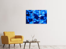 Laden Sie das Bild in den Galerie-Viewer, Leinwandbild 3-teilig Viele Quallen im blauen Wasser