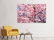 Laden Sie das Bild in den Galerie-Viewer, Leinwandbild 3-teilig Wundervolle Japanische Zierkirsche