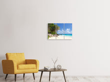 Laden Sie das Bild in den Galerie-Viewer, Leinwandbild 3-teilig Traumstrand Seychellen