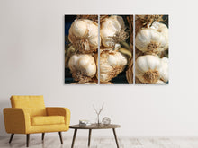 Laden Sie das Bild in den Galerie-Viewer, Leinwandbild 3-teilig Der Knoblauch XL