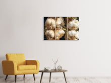 Laden Sie das Bild in den Galerie-Viewer, Leinwandbild 3-teilig Der Knoblauch XL