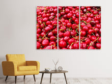 Laden Sie das Bild in den Galerie-Viewer, Leinwandbild 3-teilig XL Kirschen