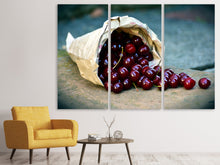 Laden Sie das Bild in den Galerie-Viewer, Leinwandbild 3-teilig Eine Tüte Kirschen