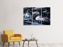 Laden Sie das Bild in den Galerie-Viewer, Leinwandbild 3-teilig Glänzender Motor