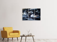 Laden Sie das Bild in den Galerie-Viewer, Leinwandbild 3-teilig Glänzender Motor