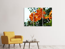 Laden Sie das Bild in den Galerie-Viewer, Leinwandbild 3-teilig Die wilden Tiger-Lilien