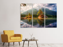 Laden Sie das Bild in den Galerie-Viewer, Leinwandbild 3-teilig Der klare Bergsee