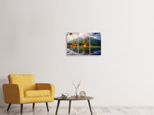 Laden Sie das Bild in den Galerie-Viewer, Leinwandbild 3-teilig Der klare Bergsee