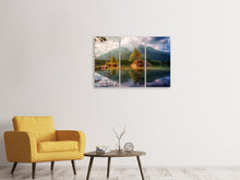 Laden Sie das Bild in den Galerie-Viewer, Leinwandbild 3-teilig Der klare Bergsee