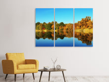 Laden Sie das Bild in den Galerie-Viewer, Leinwandbild 3-teilig Herbst Spiegelungen