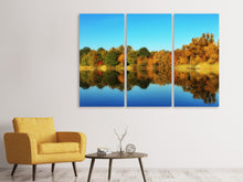 Laden Sie das Bild in den Galerie-Viewer, Leinwandbild 3-teilig Herbst Spiegelungen