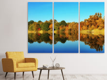 Laden Sie das Bild in den Galerie-Viewer, Leinwandbild 3-teilig Herbst Spiegelungen