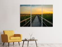 Laden Sie das Bild in den Galerie-Viewer, Leinwandbild 3-teilig Sonnenuntergang in den Feldern