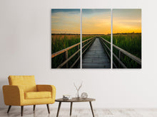Laden Sie das Bild in den Galerie-Viewer, Leinwandbild 3-teilig Sonnenuntergang in den Feldern