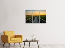 Laden Sie das Bild in den Galerie-Viewer, Leinwandbild 3-teilig Sonnenuntergang in den Feldern