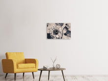 Laden Sie das Bild in den Galerie-Viewer, Leinwandbild 3-teilig Bienen auf der Sonnenblume sw
