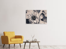 Laden Sie das Bild in den Galerie-Viewer, Leinwandbild 3-teilig Bienen auf der Sonnenblume sw